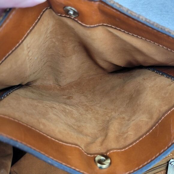 Patricia Nash Mariola Raffia Tote Bag in Tobacco Brown Woven Handbag Crossbody - Picture 8 of 13